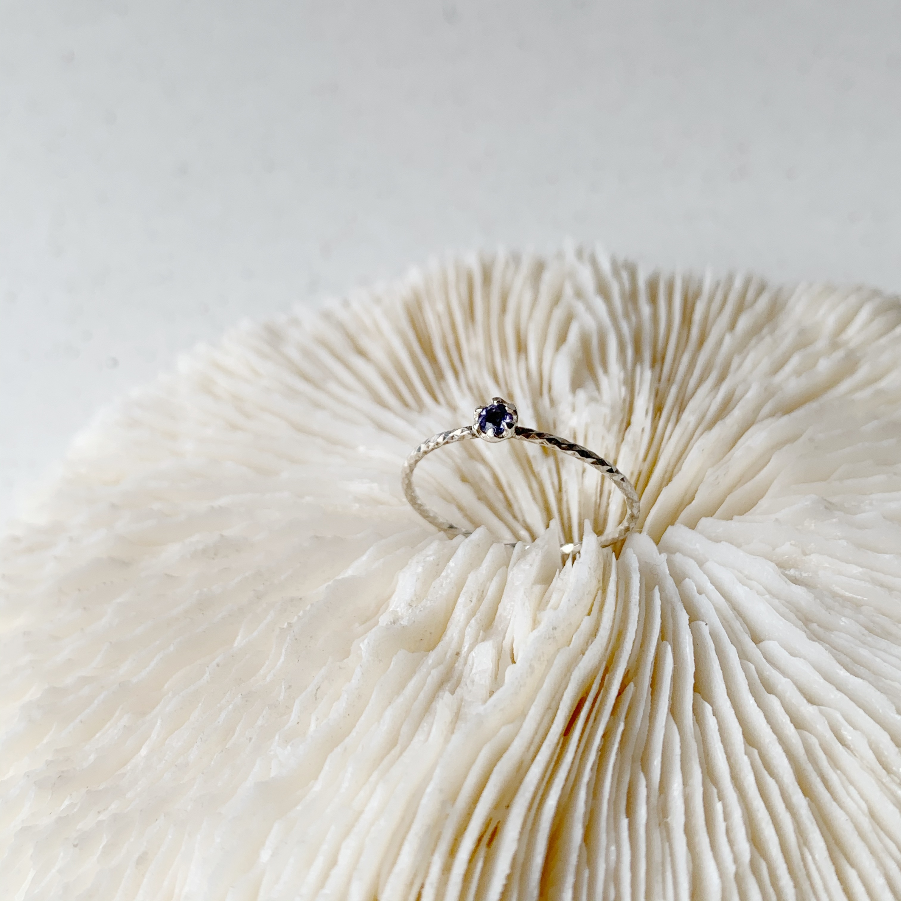 小花六爪堇青石滿天星戒指