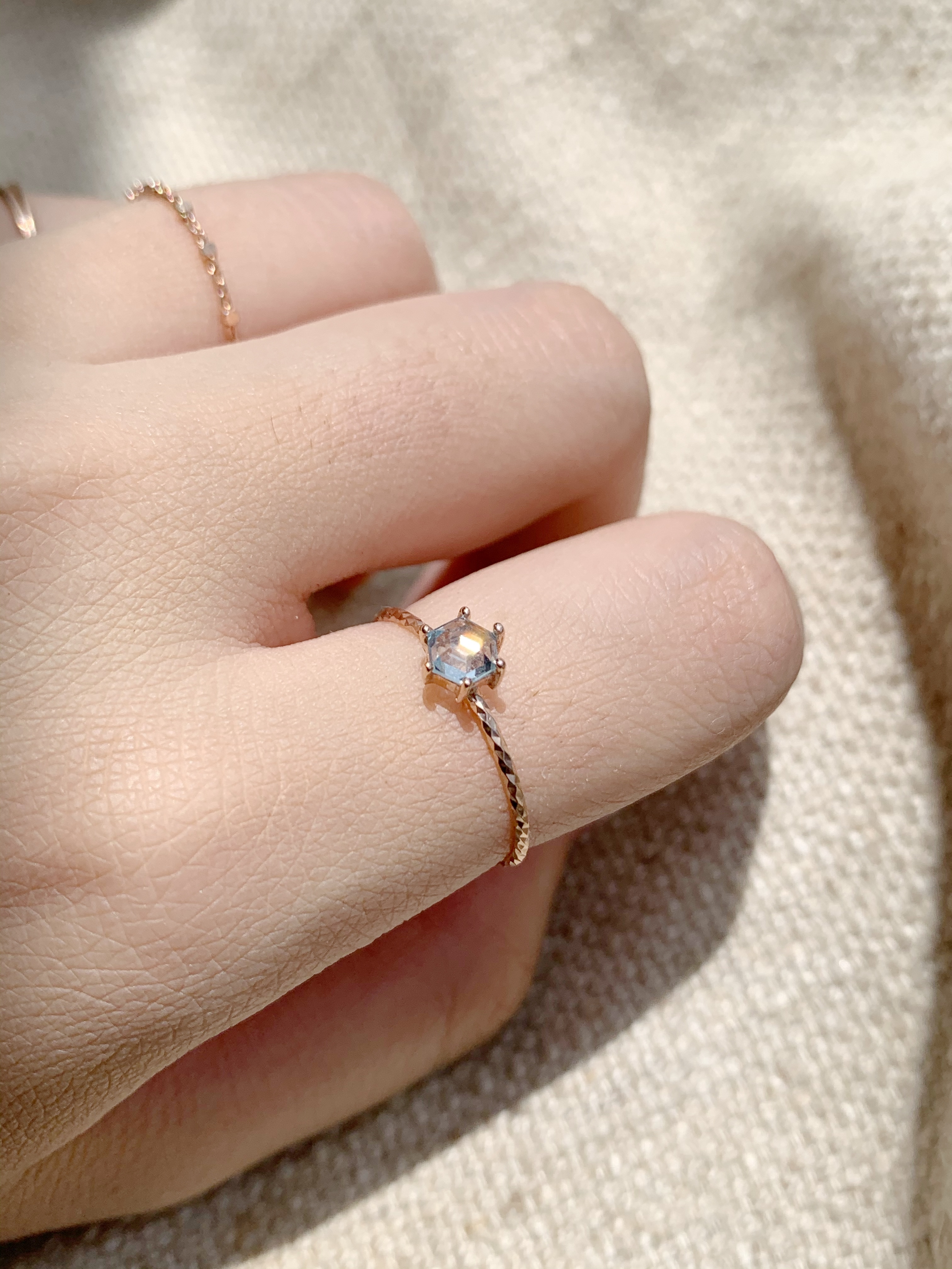 六爪托帕石滿天星戒指