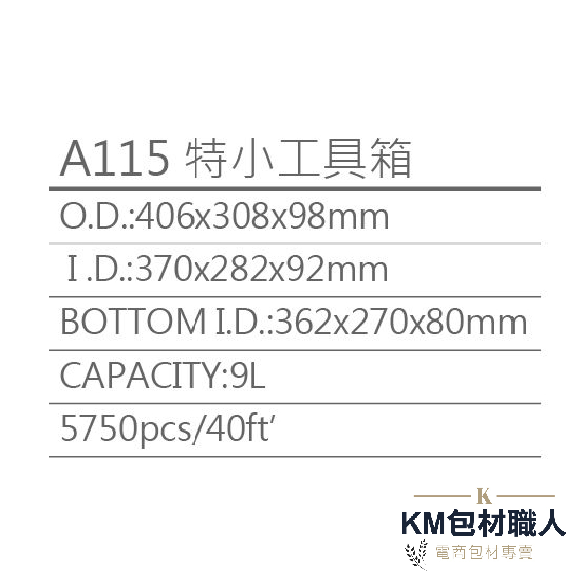 【A115特小工具箱】塑膠籃 物流儲運箱 工具箱 收納箱 零件箱 分類箱 置物箱 整理箱 倉儲物流專用 台灣製造 KM包材職人破壞袋