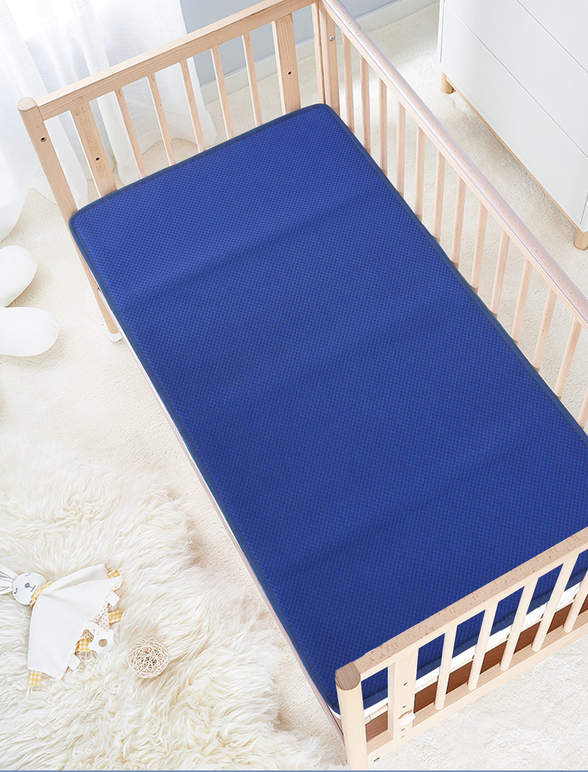 BabyMat舒芙蕾3D透氣嬰兒床墊–藍色