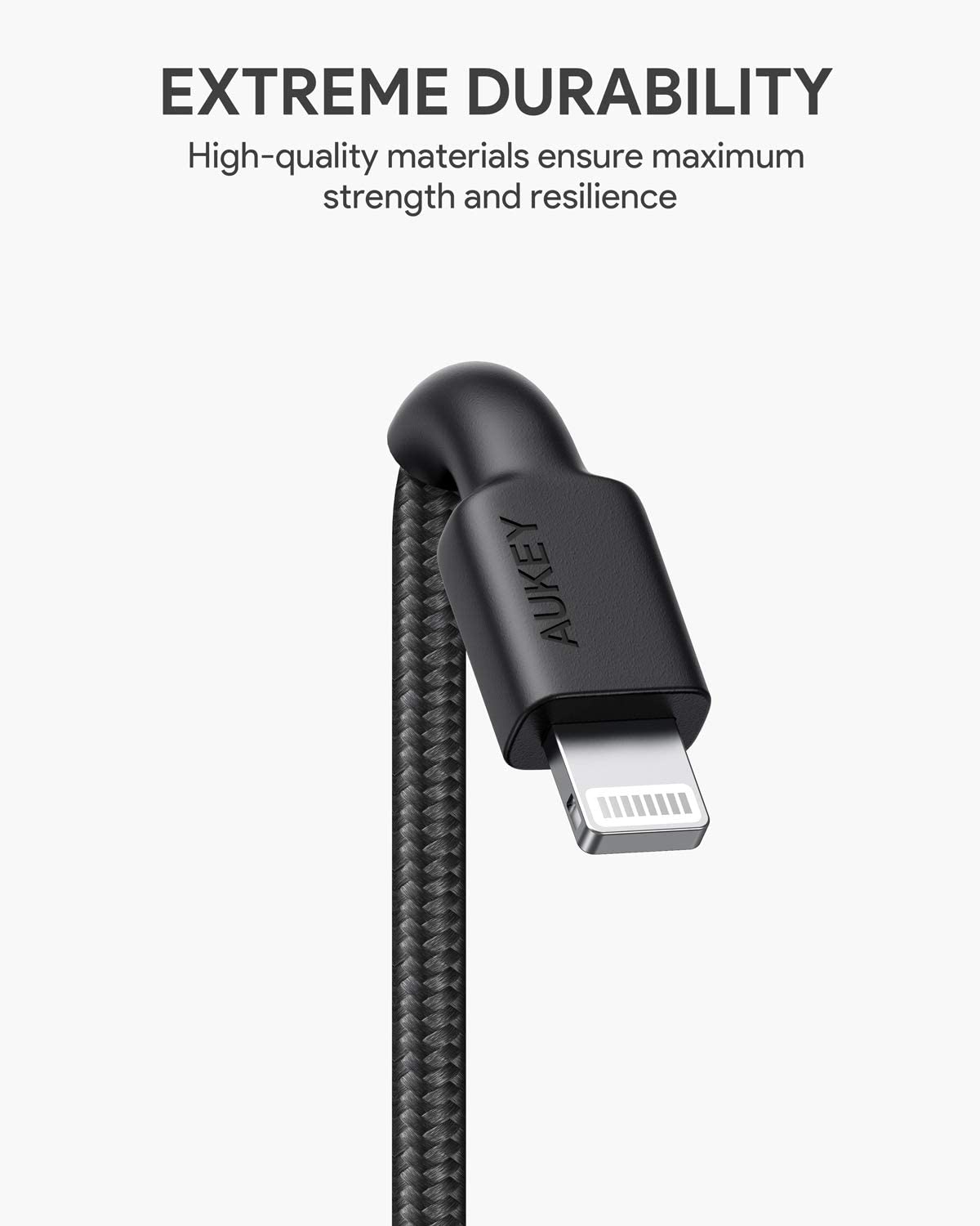 AUKEY USB-C 至 Lightning 連接線 (編織尼龍 0.2 米) [兩條裝]