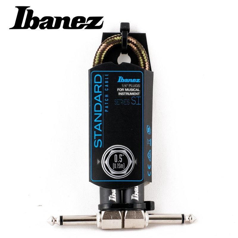 IBANEZ SI05P-CGR WOVEN 0.5呎 編織 短導線 (灰綠)