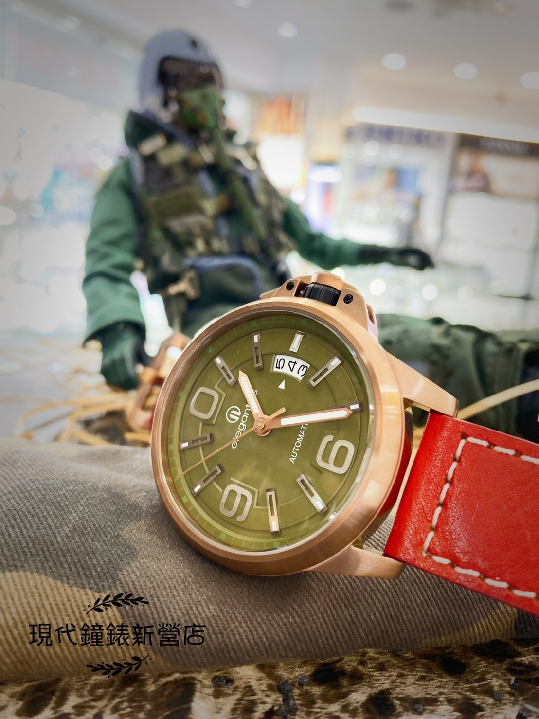 【elegantsis】復古潮流機械腕錶  ELJT55A-NG01LC   44 mm 現代鐘錶