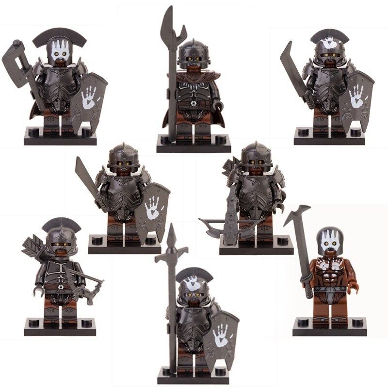 8PCS/Lot Lord of the Rings Strong Orc Soldier Minifigs