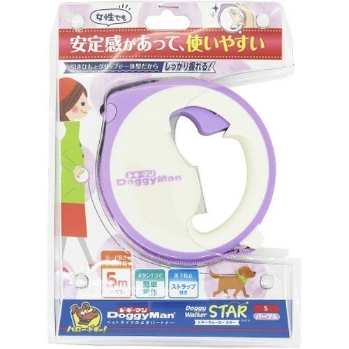 DoggyMan 伸縮拖帶(S) 紫色