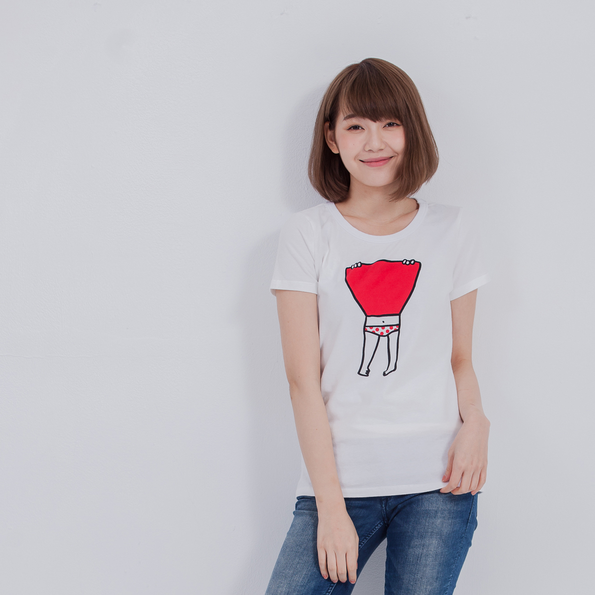 裙襬搖搖 短袖 蜜桃棉 女T 純白