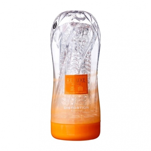 〔日本原裝進口〕EXE RELUXE ALPHA DISTORTION《扭曲硬感刺激型》可重用飛機杯 (透明橙色)