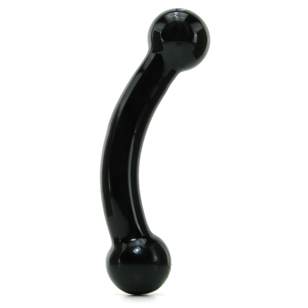 〔美國原裝進口〕 Glas 5.5吋 《Double Bull》 玻璃材質黑色雙頭G點按摩棒 (適合初學者)