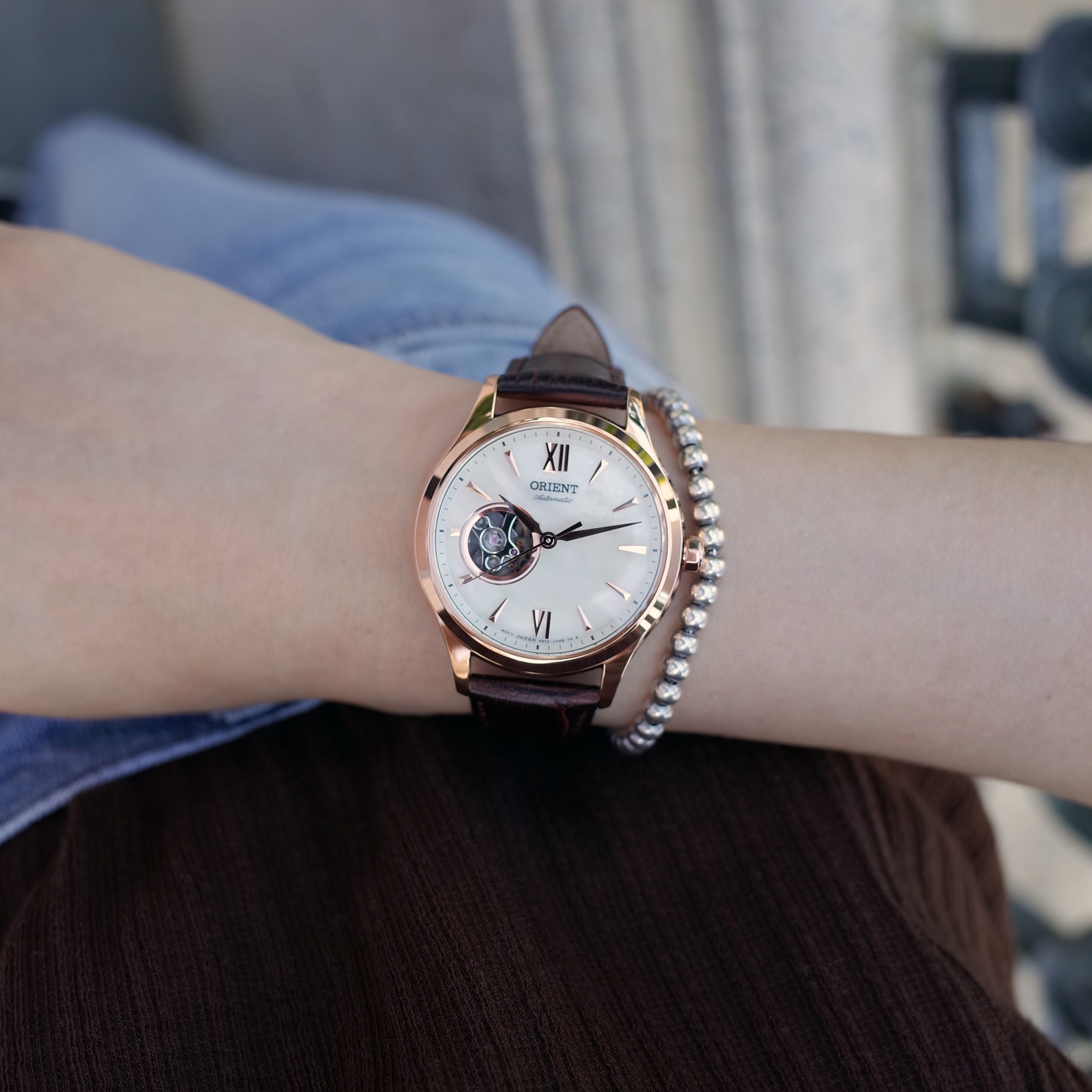 Orient 東方 女裝 鏤空 機械錶 貝母面 RA-AG0022A