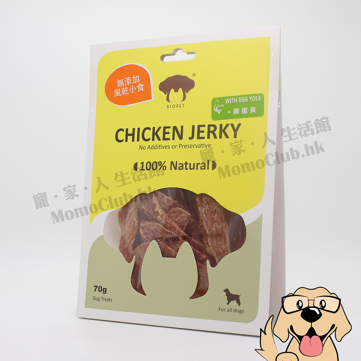 Biopet - Dried Chicken Jerky with Egg Yolk 70g