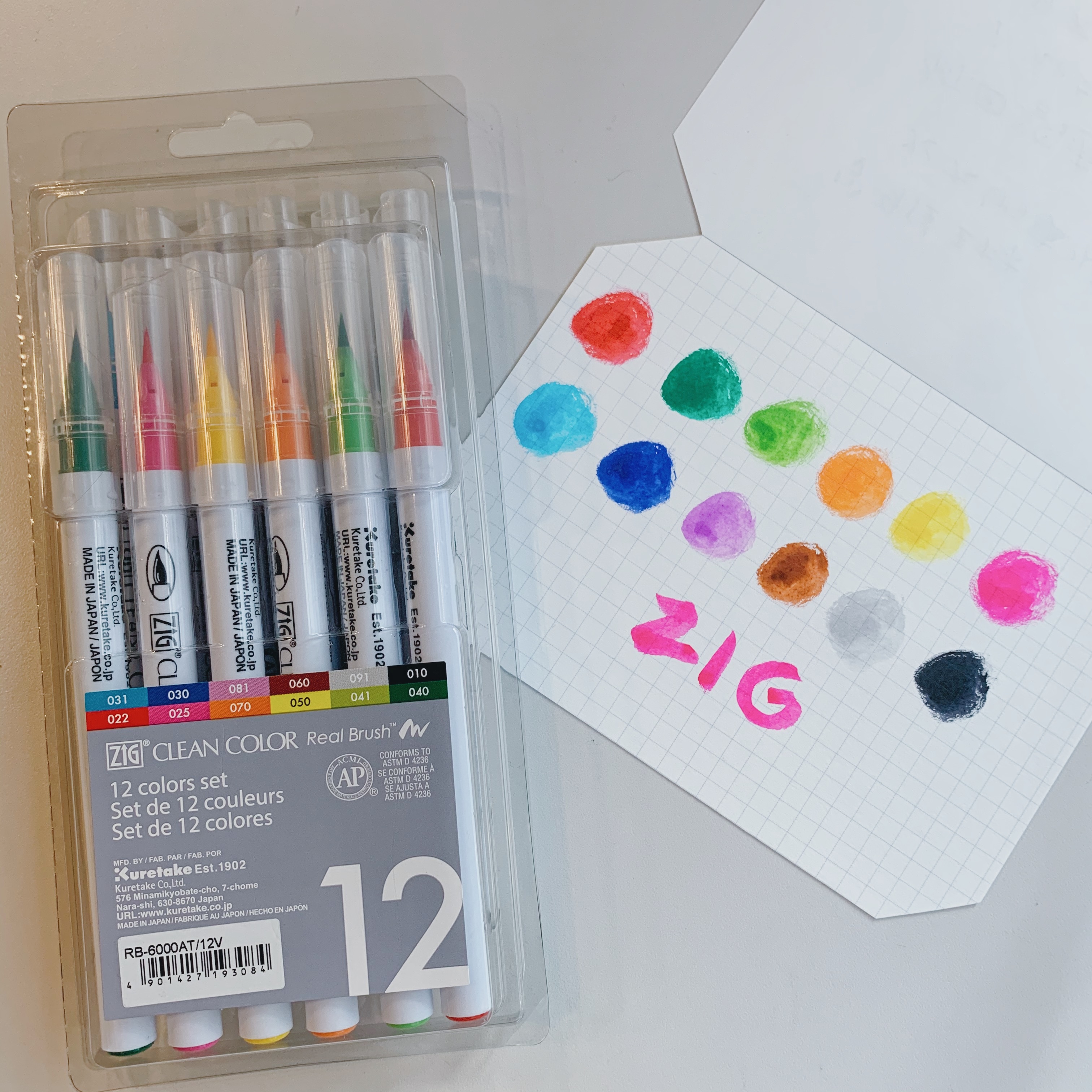 ZIG 彩繪毛筆 12色