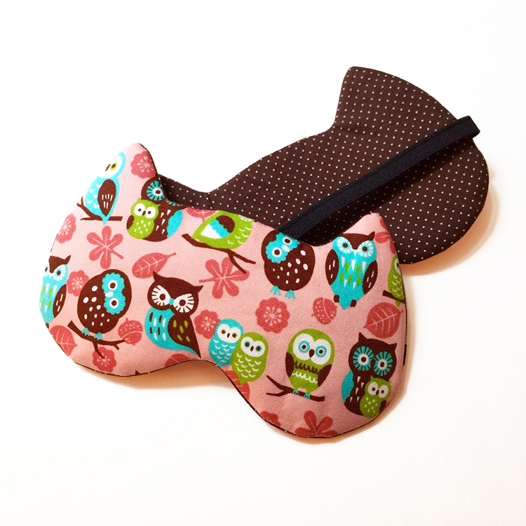 『我是夜貓子』旅行睡眠眼罩・貓頭鷹 / 粉紅