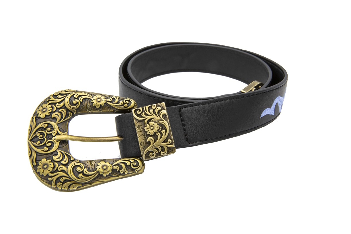 【SILVIAN HEACH】仿古花紋腰扣刺繡皮帶