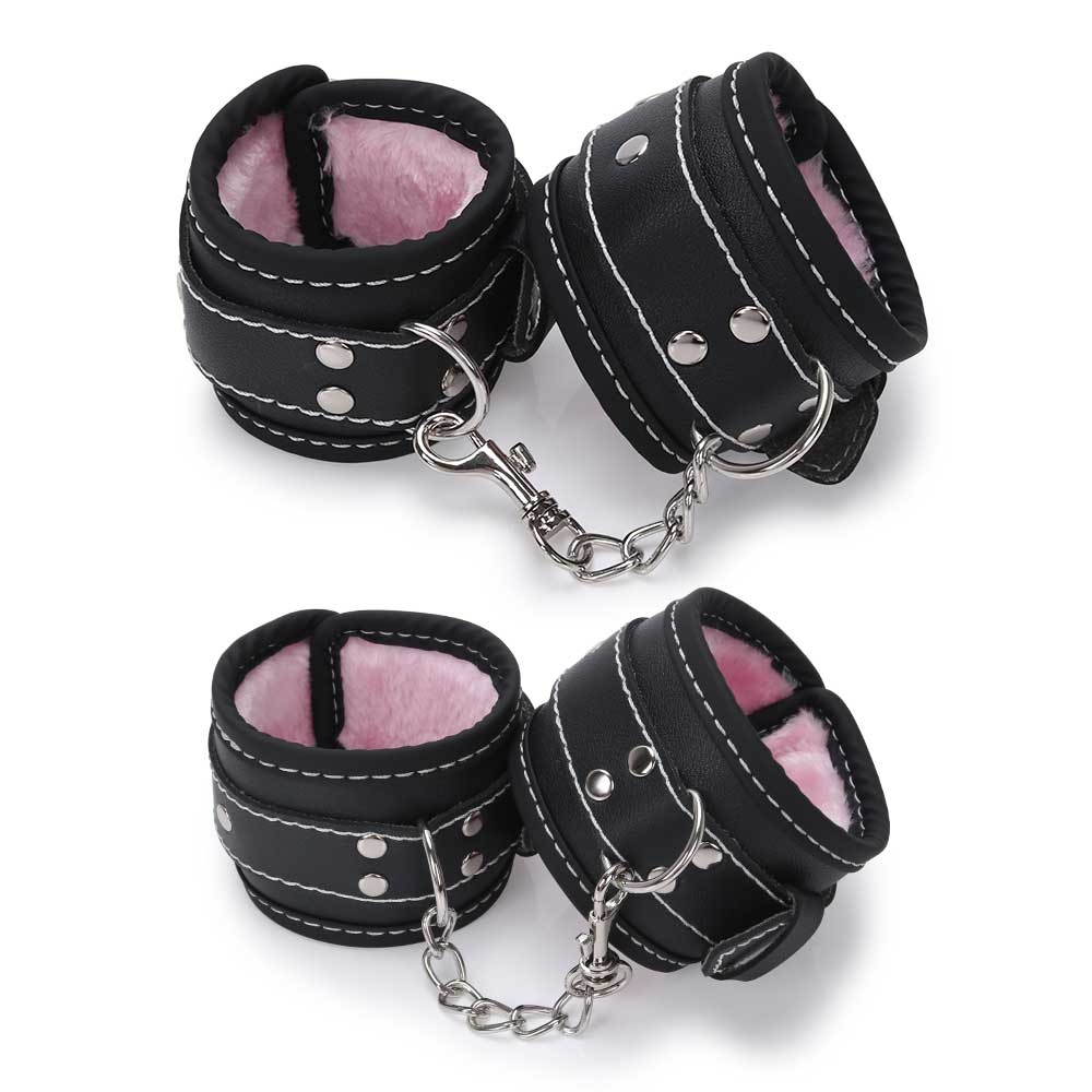 〔超值SM套裝〕Metal Temptation BDSM 高質調教束縛套裝 (黑色含毛絨)