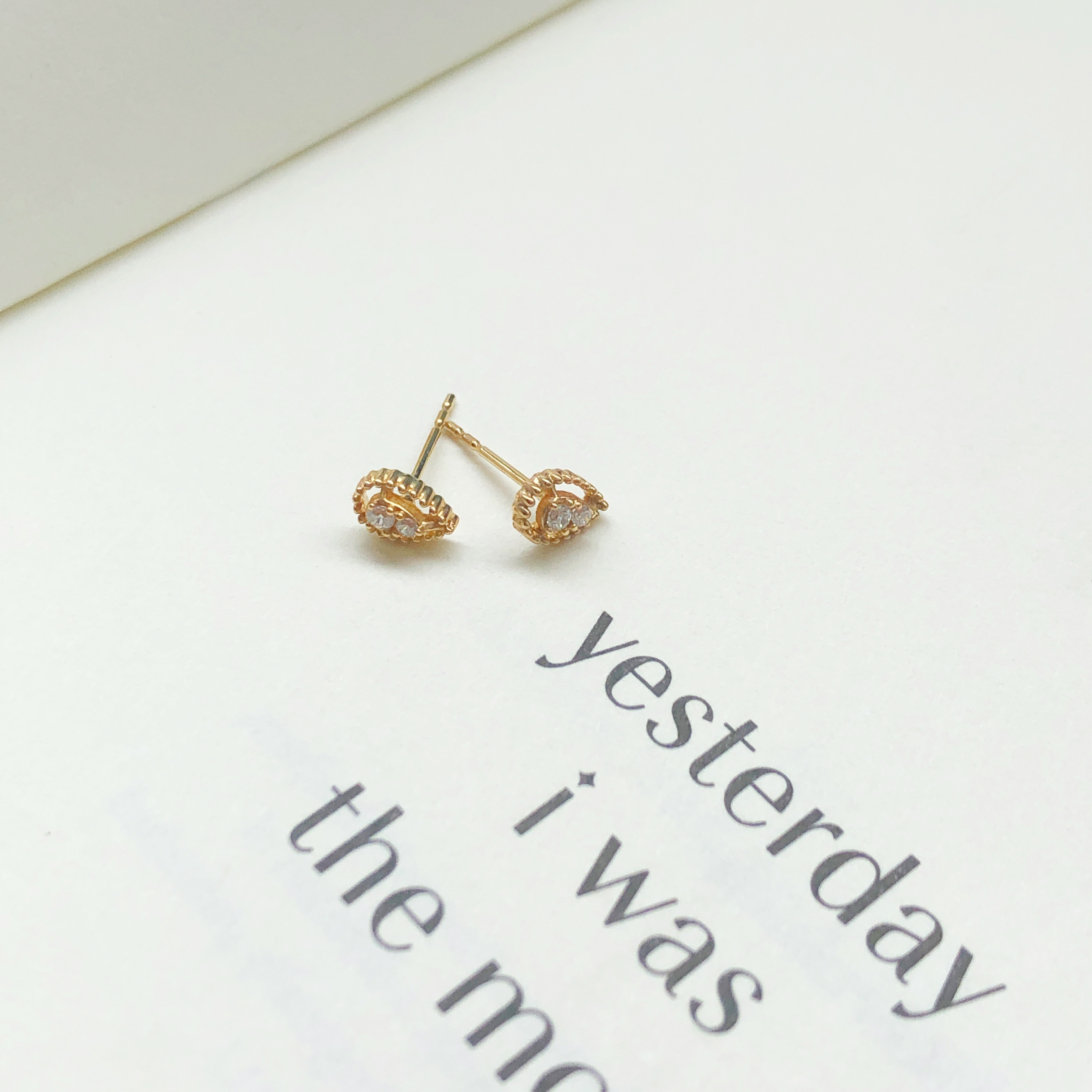 10K/水滴貼耳耳飾