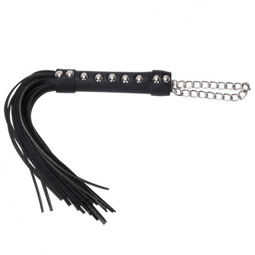 〔調教恩物〕Metal Temptation 皮鞭 39CM (啞黑色)