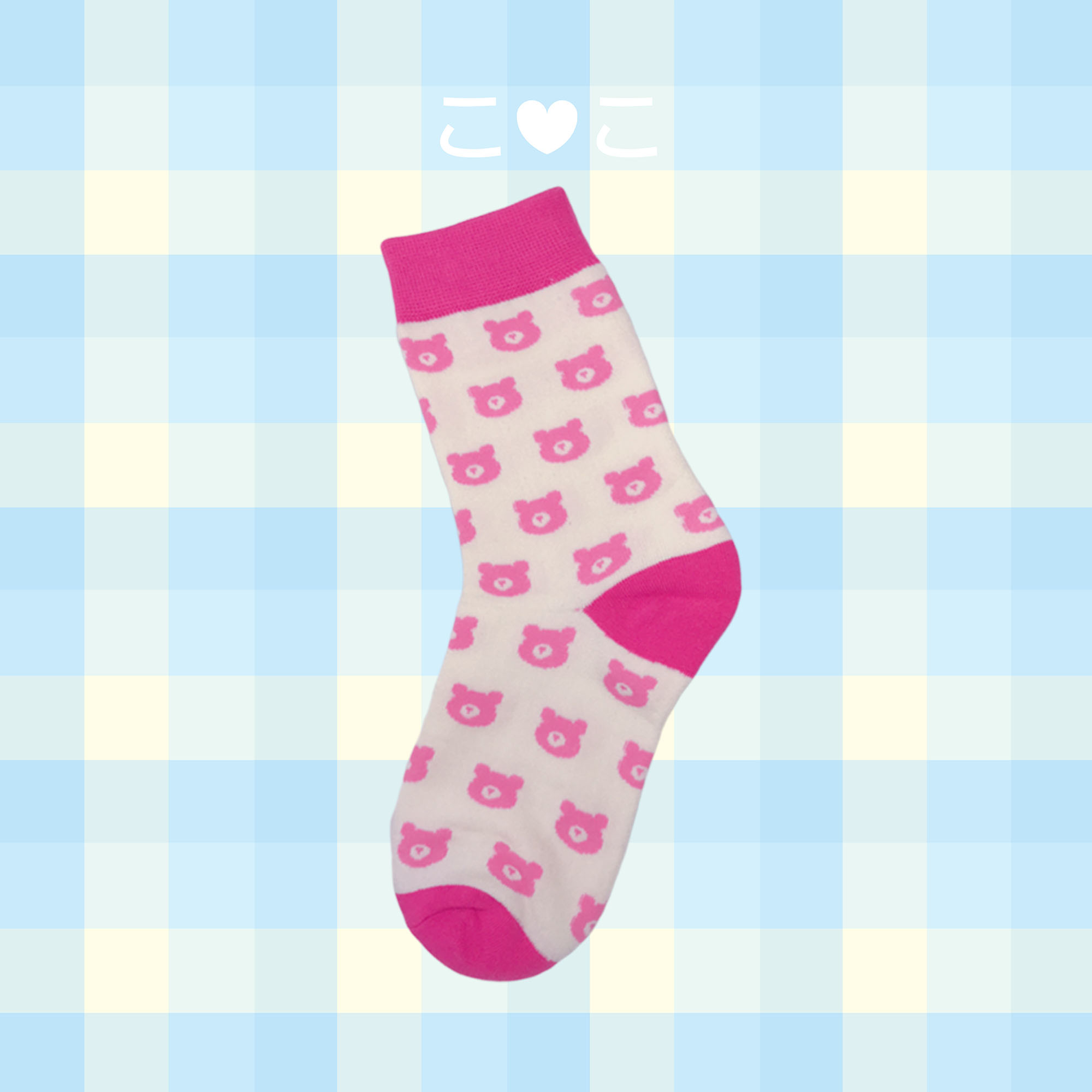 鮮艷色系可愛插畫造型襪子