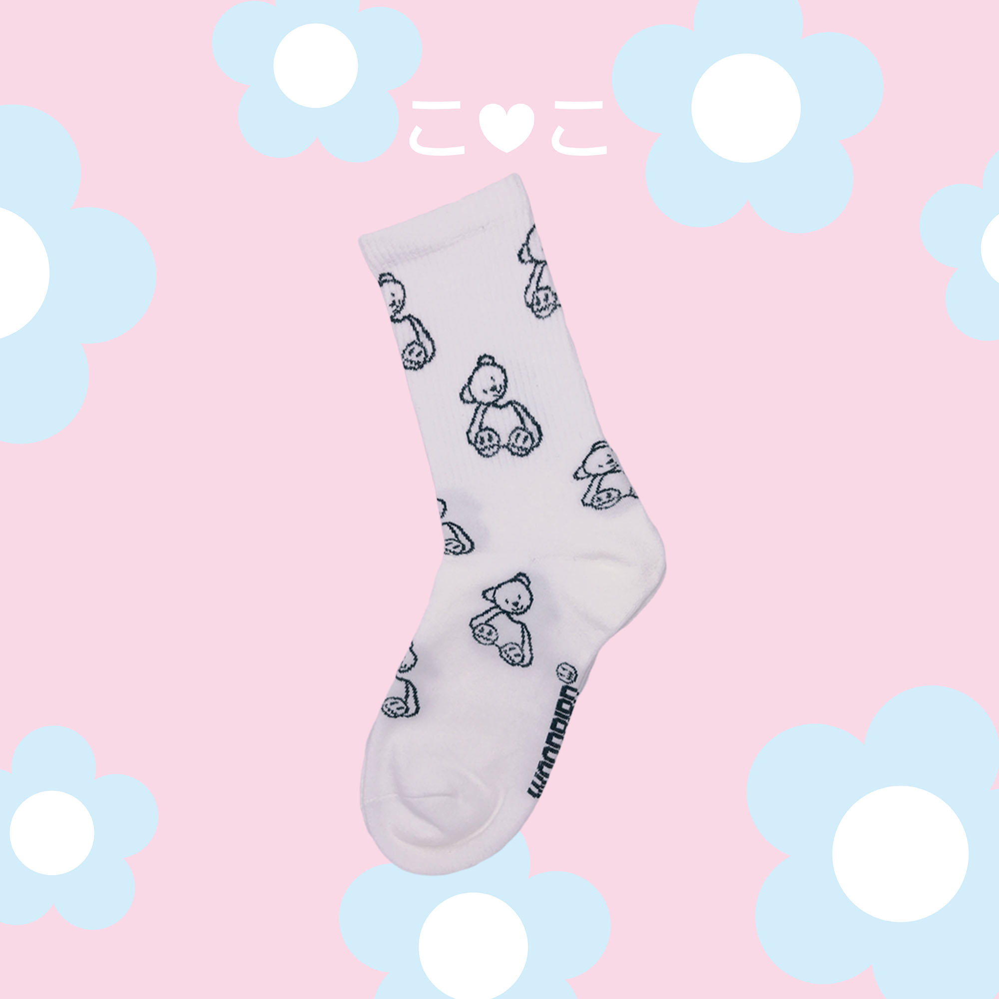 泰迪熊熊滿版造型襪子