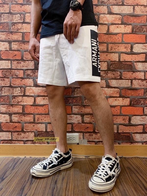 Armani Exchange AX 側邊方塊字母Logo 棉質短褲