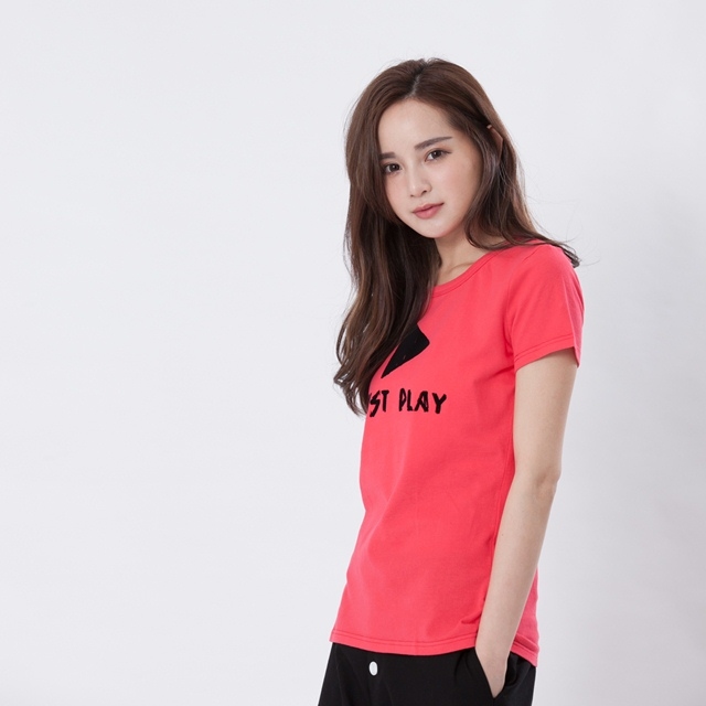 Just Play 短袖蜜桃棉女T桃紅