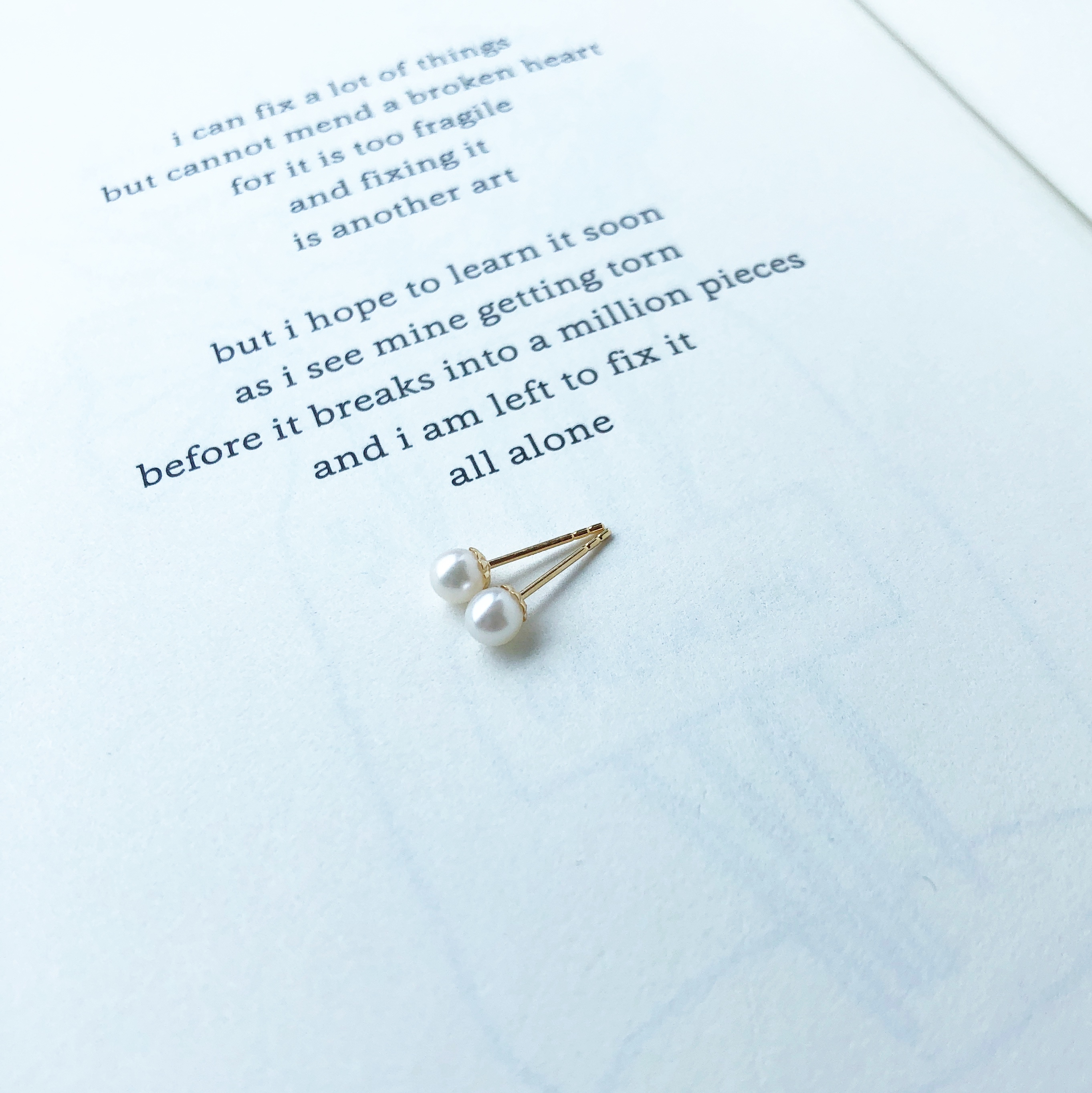 10K/經典珍珠耳飾