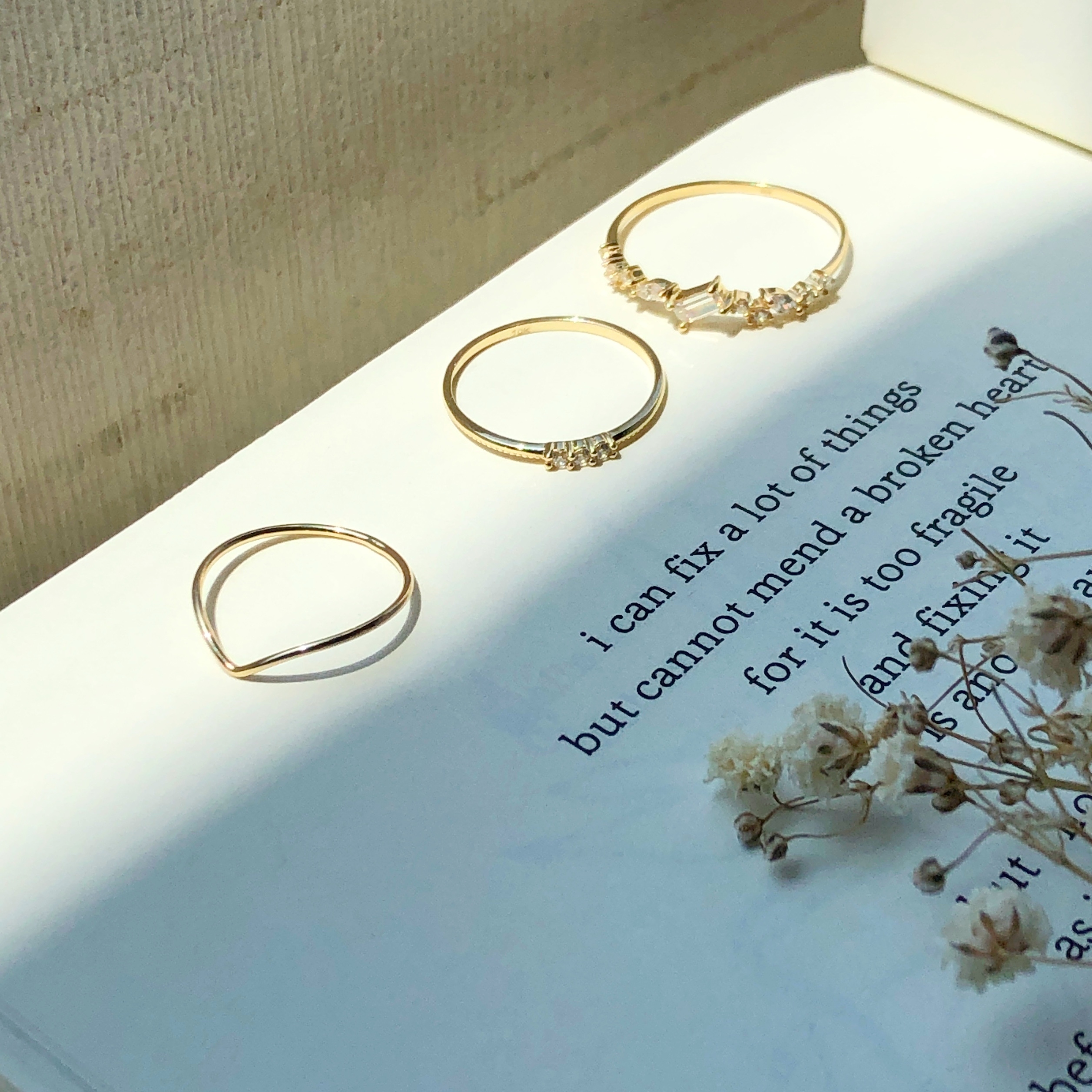 10K/經典閃耀線戒