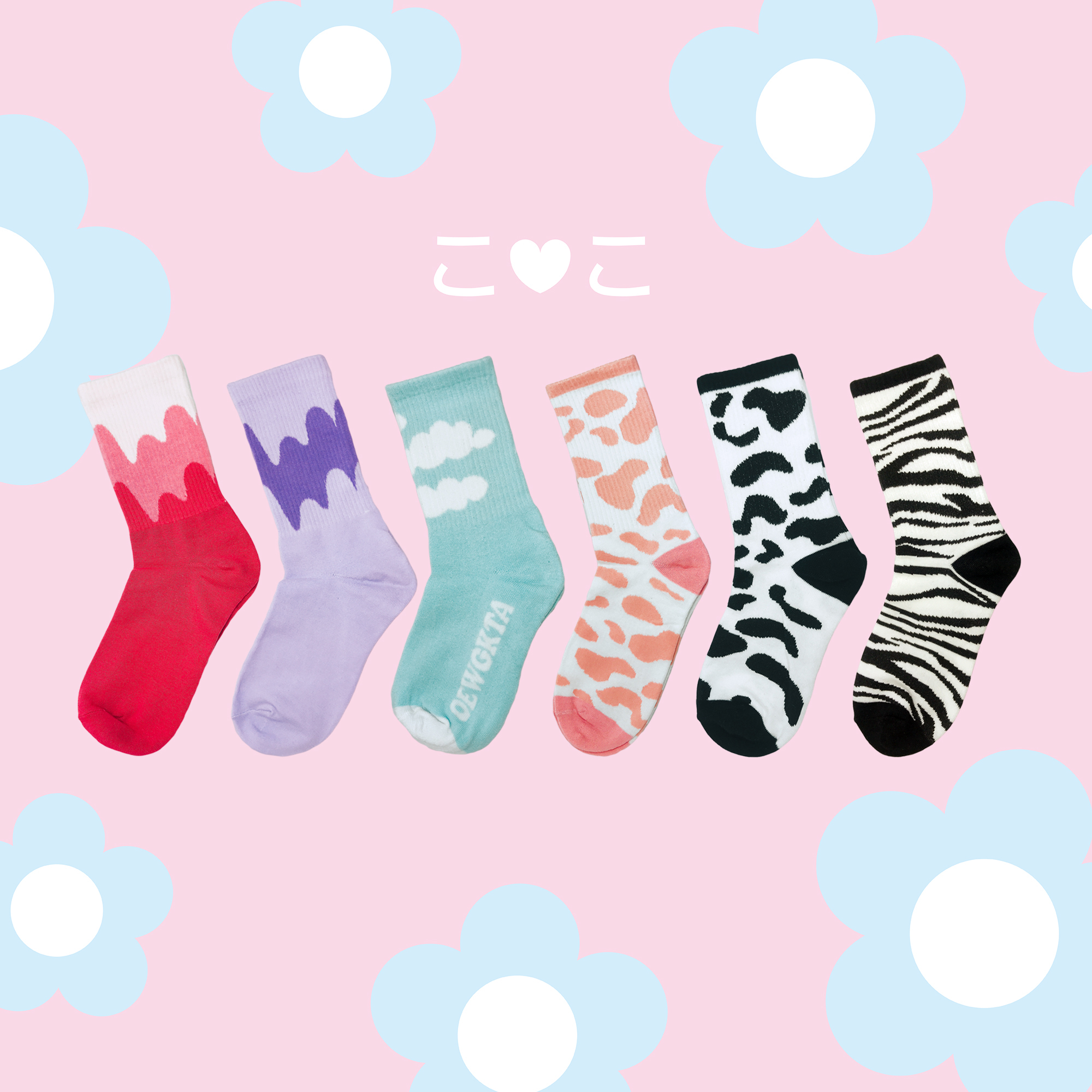 可愛花紋系列造型襪子