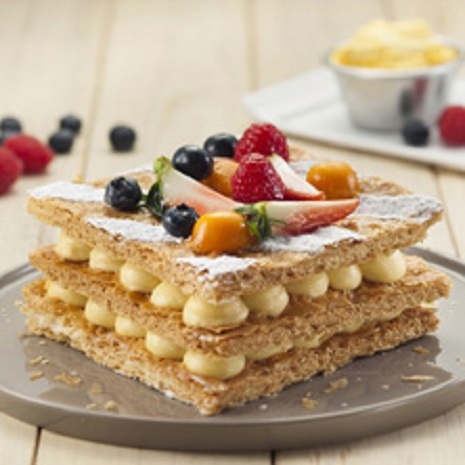 Raspberry & Mango Napoleon Cake (1lb/2lb/3lb/4lb)