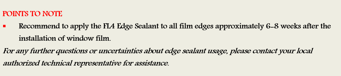 FL4 Edge Sealant Points to Note