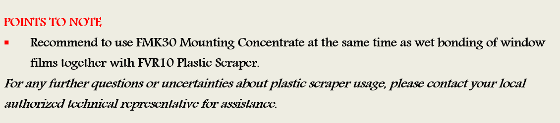 FVR10 Plastic Scraper Points to Note