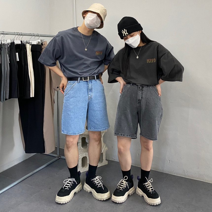 赫爾水洗輪廓牛仔短褲/ S、L / 不提供退換貨