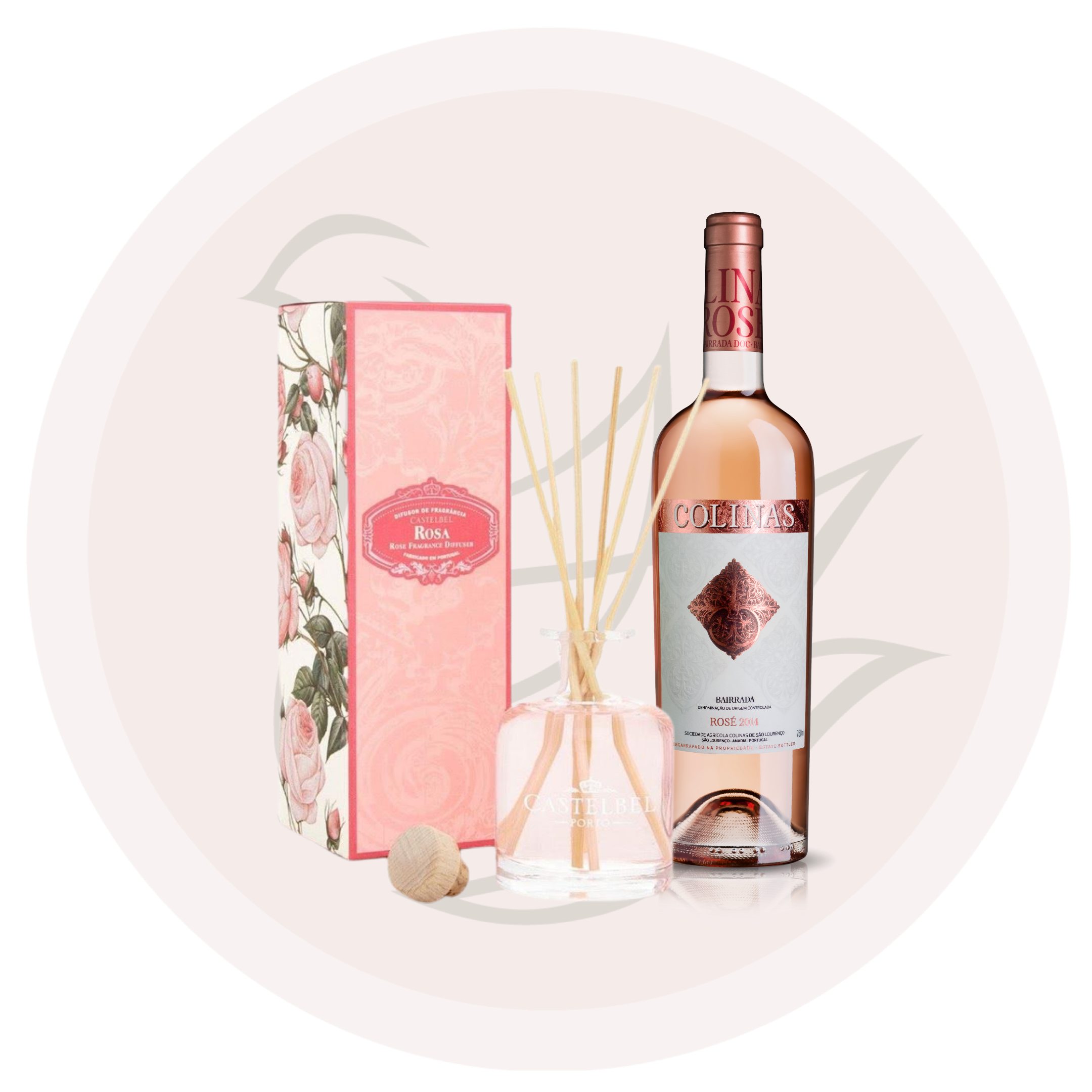 玫瑰花香薰座 &玫瑰紅酒禮物裝