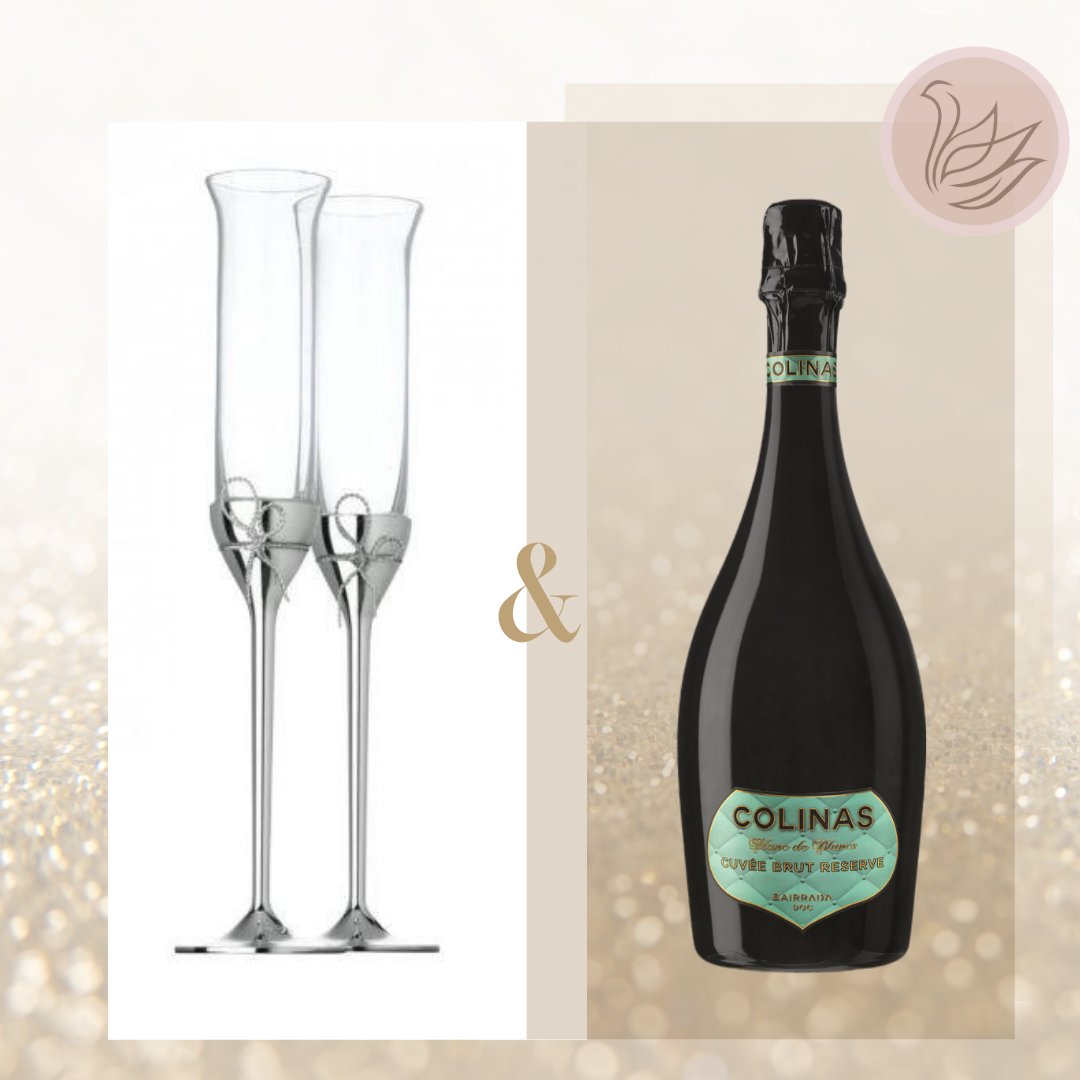 WEDGWOOD Vera Wang Love knots 香檳對杯 & 氣泡酒禮物裝