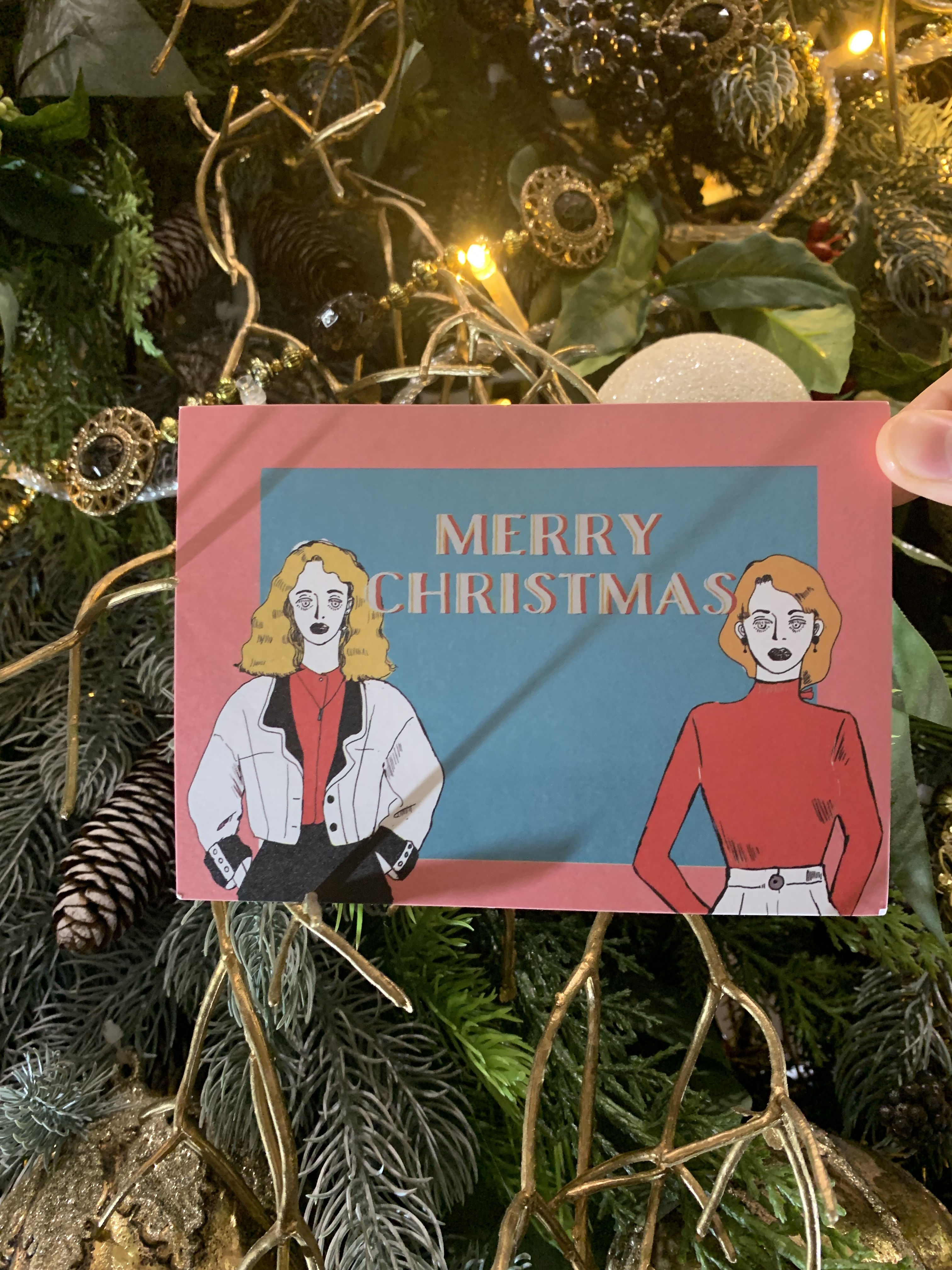 復古派對 聖誕快樂明信片