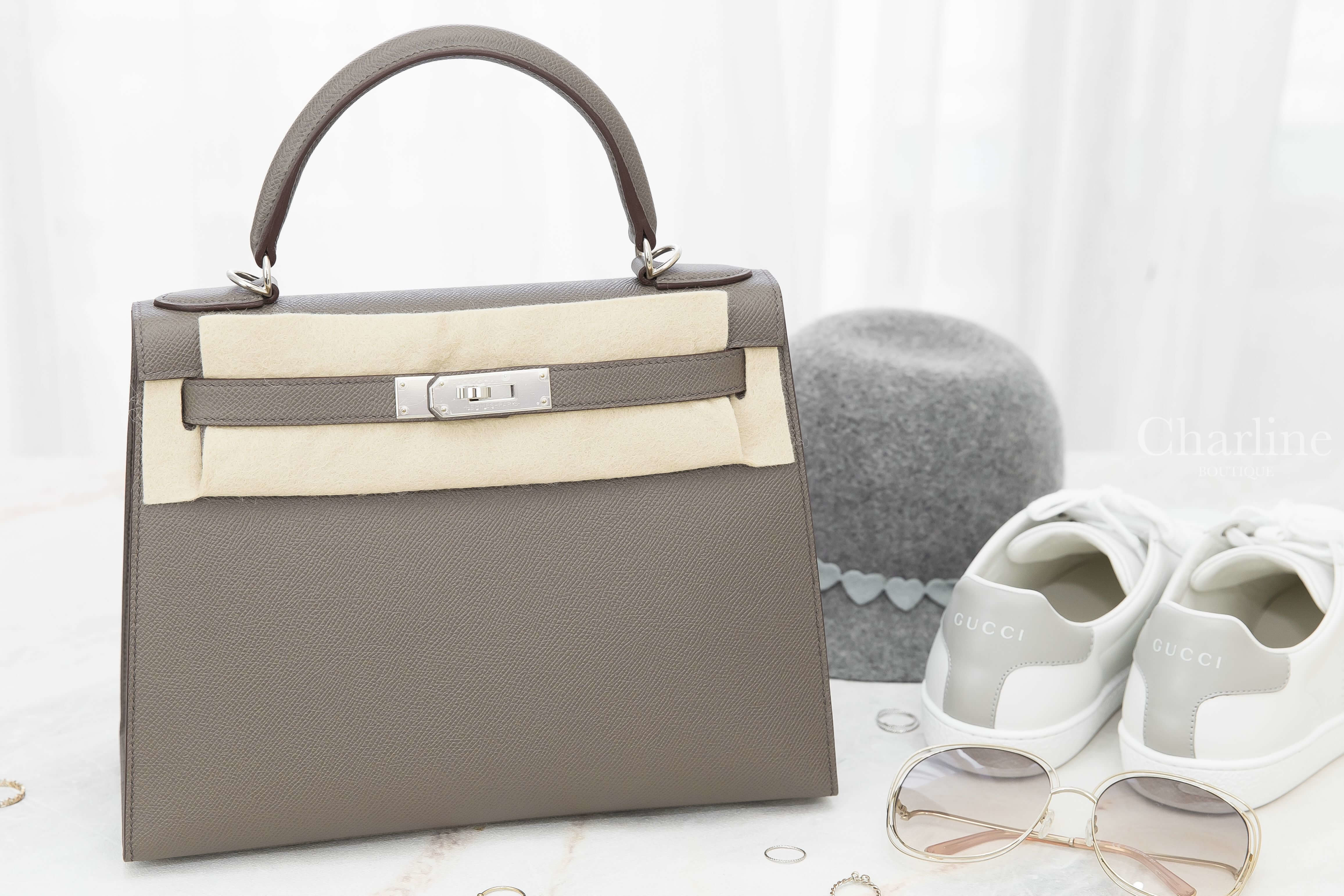 Hermès Kelly II 28cm 8F Etain Epsom 錫器灰銀釦凱莉包