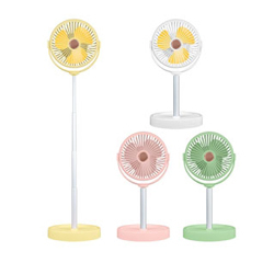 【涼夏必備】USB充電 落地/桌上型 伸縮夜燈風扇 電風扇
