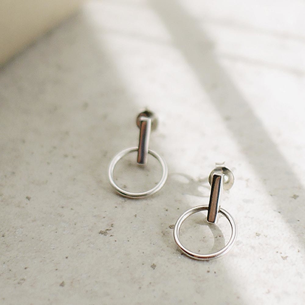 小圓圈純銀耳環/SE530