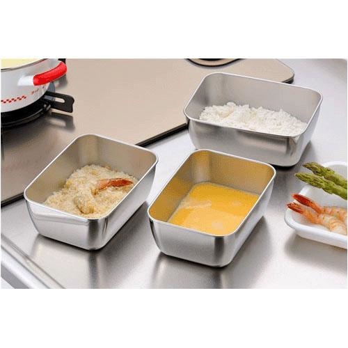 日本不銹鋼長方形深盤(16.5x11.8x6.2cm) (三件裝) (日本製)