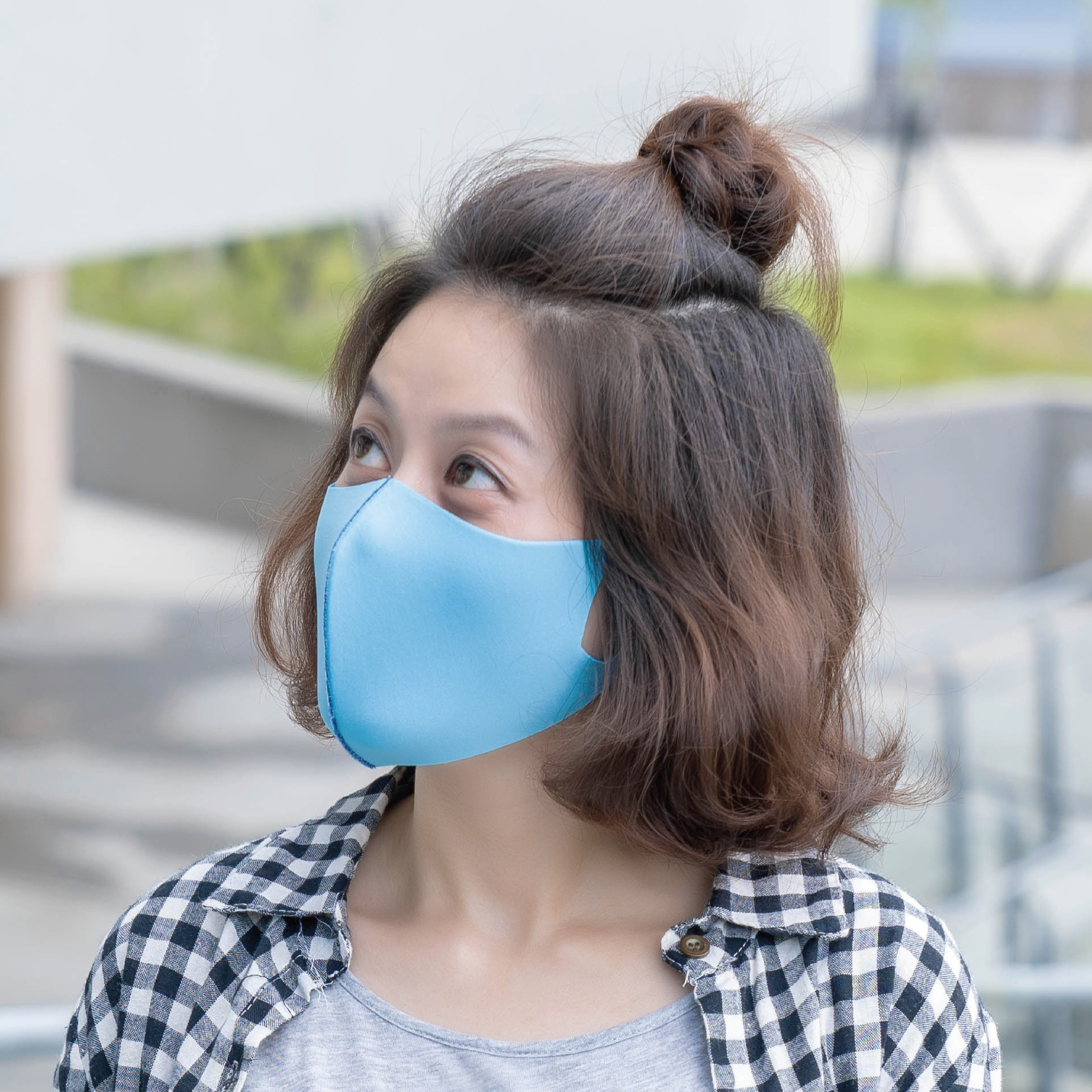 防潑水｜雙色─浪花藍｜舒適美-3D立體透氣抗菌口罩