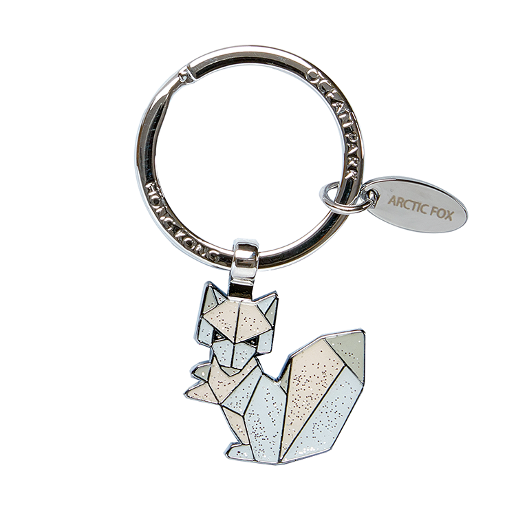 Arctic Fox Origami Keychain