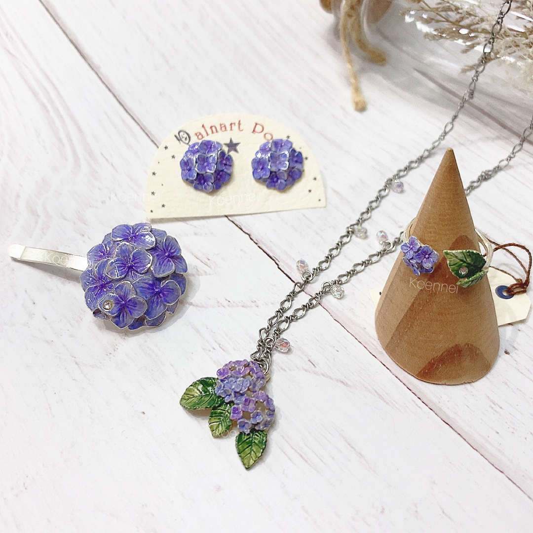 Palnart Poc 繡球花耳環/戒指/頸鍊