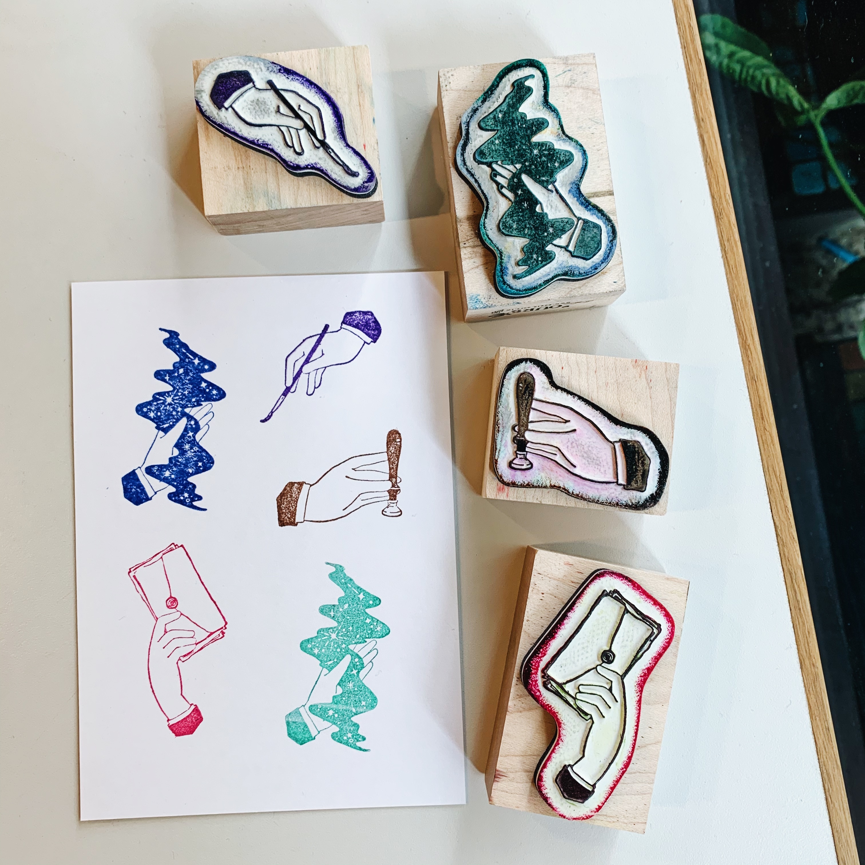 OURS  手 楓木印章組(4入）