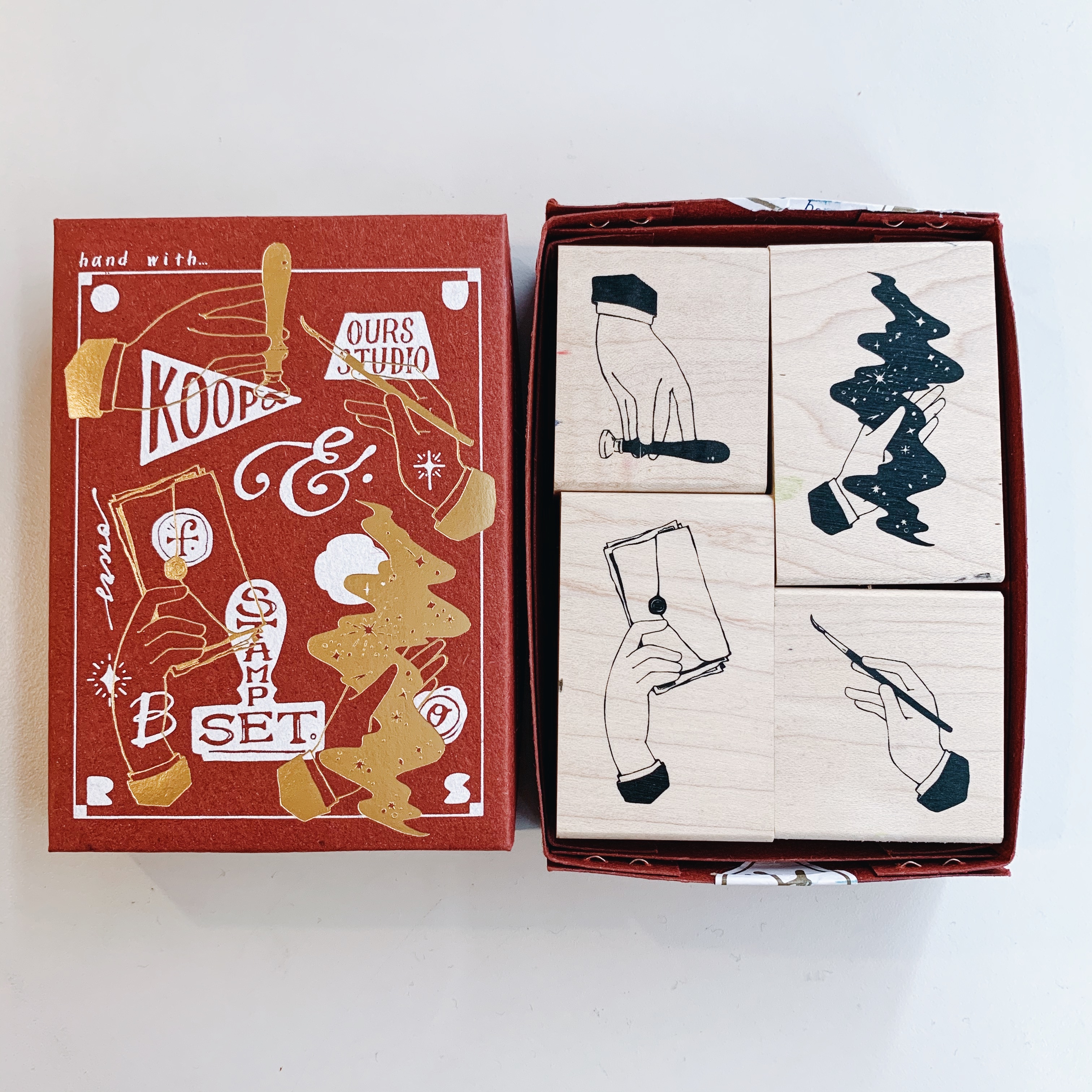 OURS  手 楓木印章組(4入）