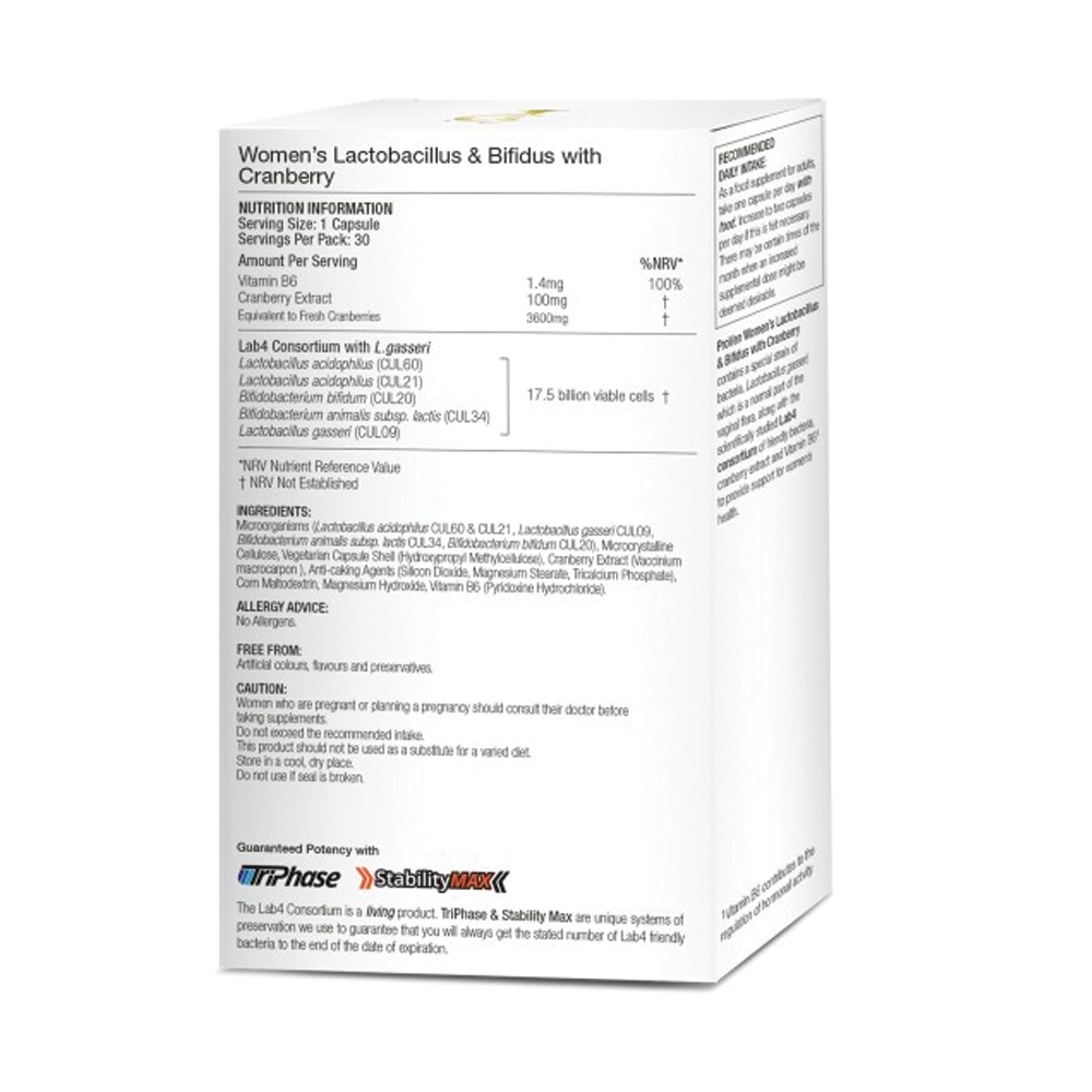 Proven Women's Lactobacillus & Bifidus with Cranberry (30 capsules) (G045)