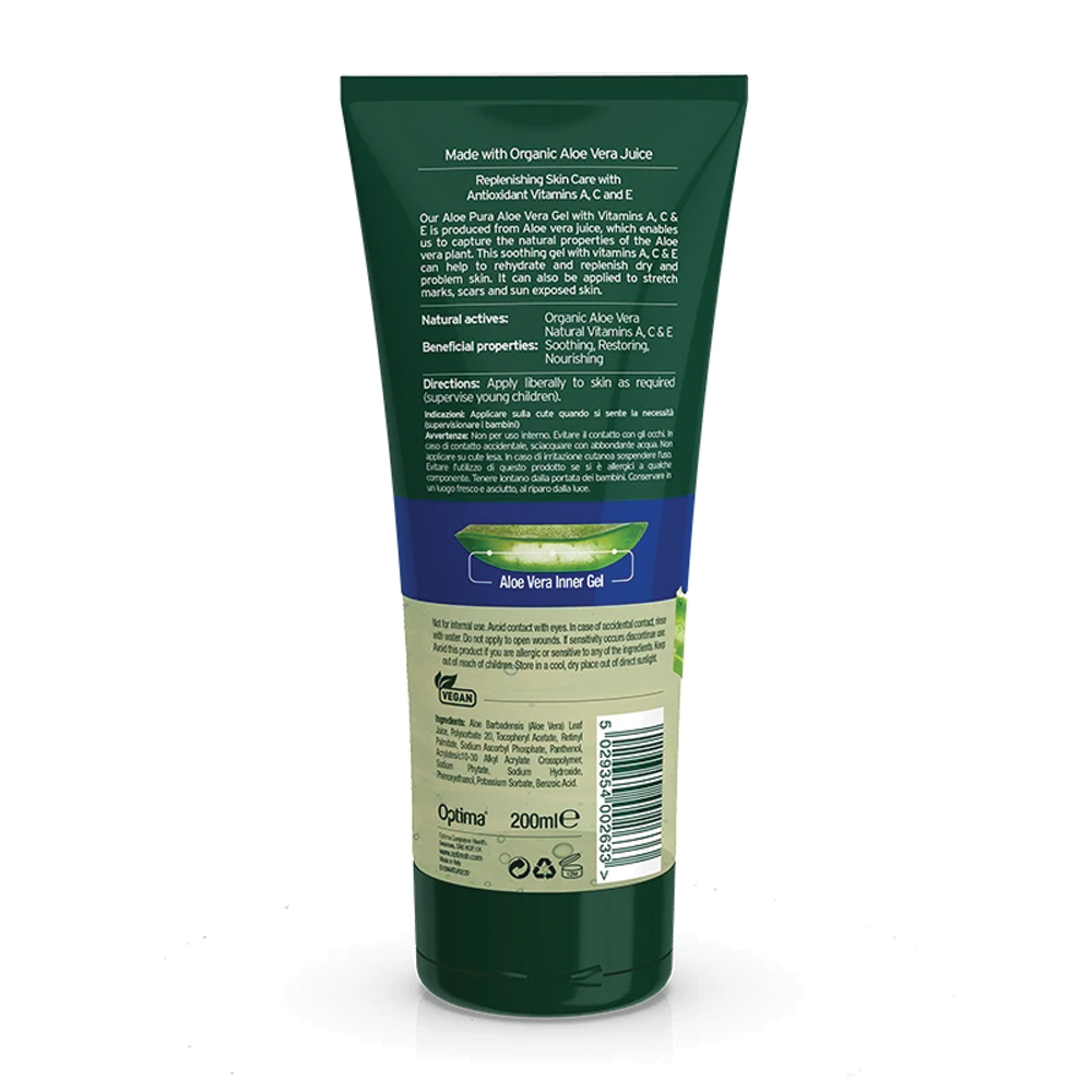 Aloe Pura Organic Aloe Vera Gel with Vitmain ACE (200 ml) (BC092)