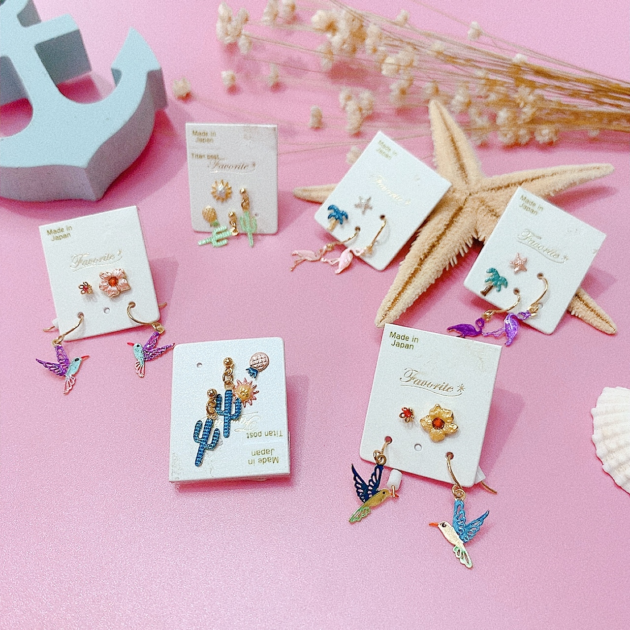 [日本制]火烈鳥耳環