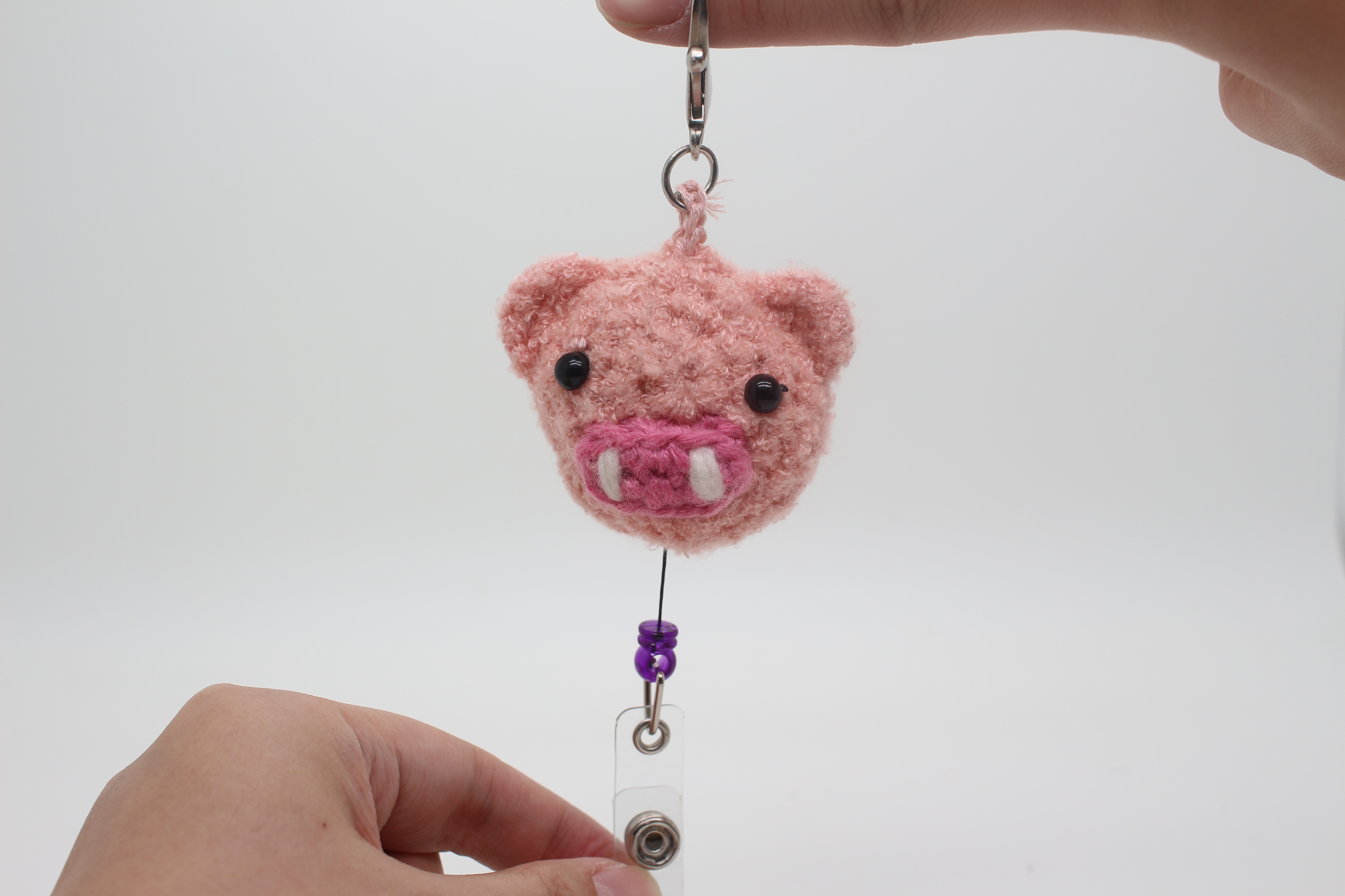 寵媽工房 - 伸縮証件扣(豬仔)