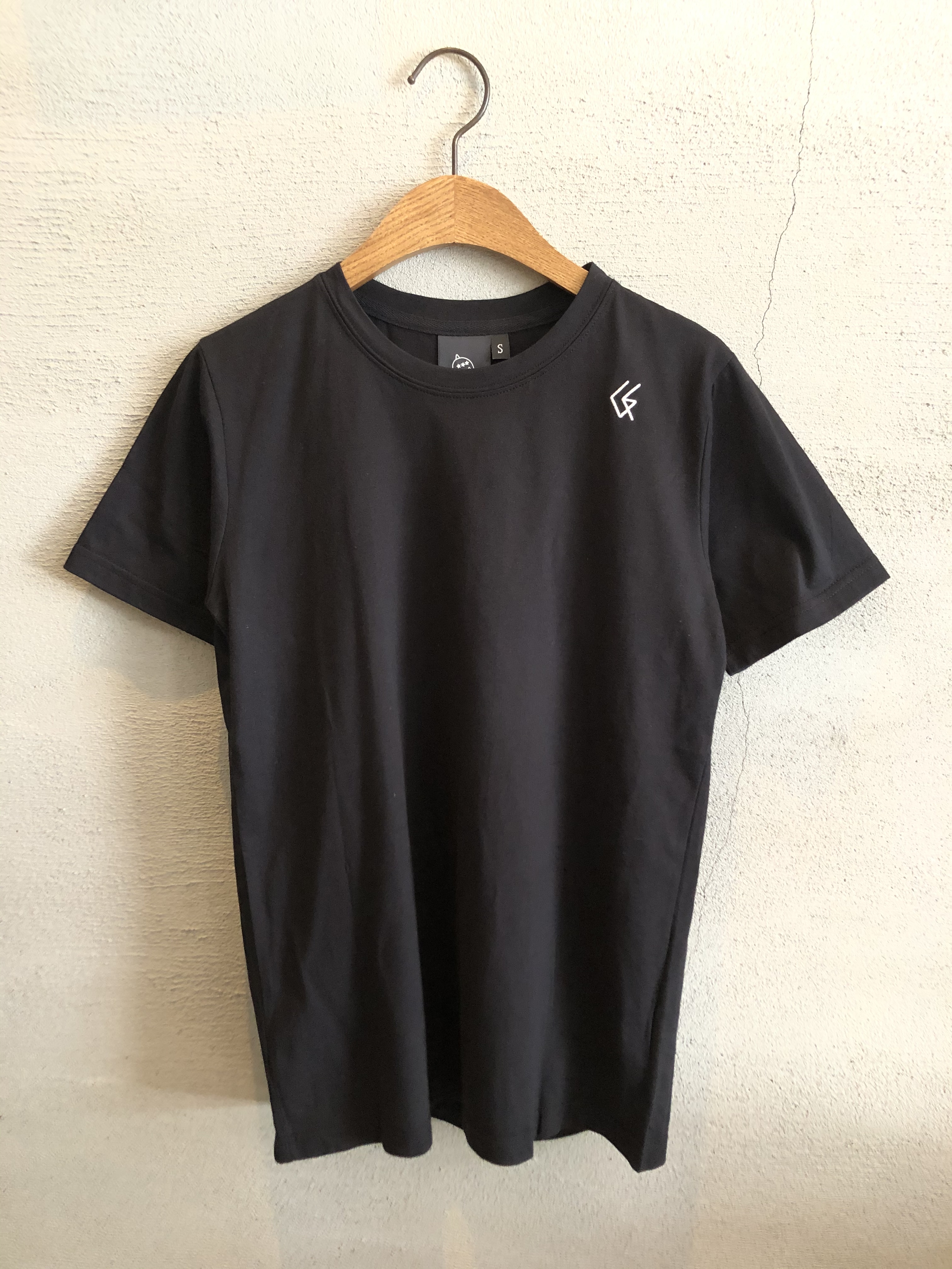 GE「LOGO刺繡棉質短袖上衣」 黑色