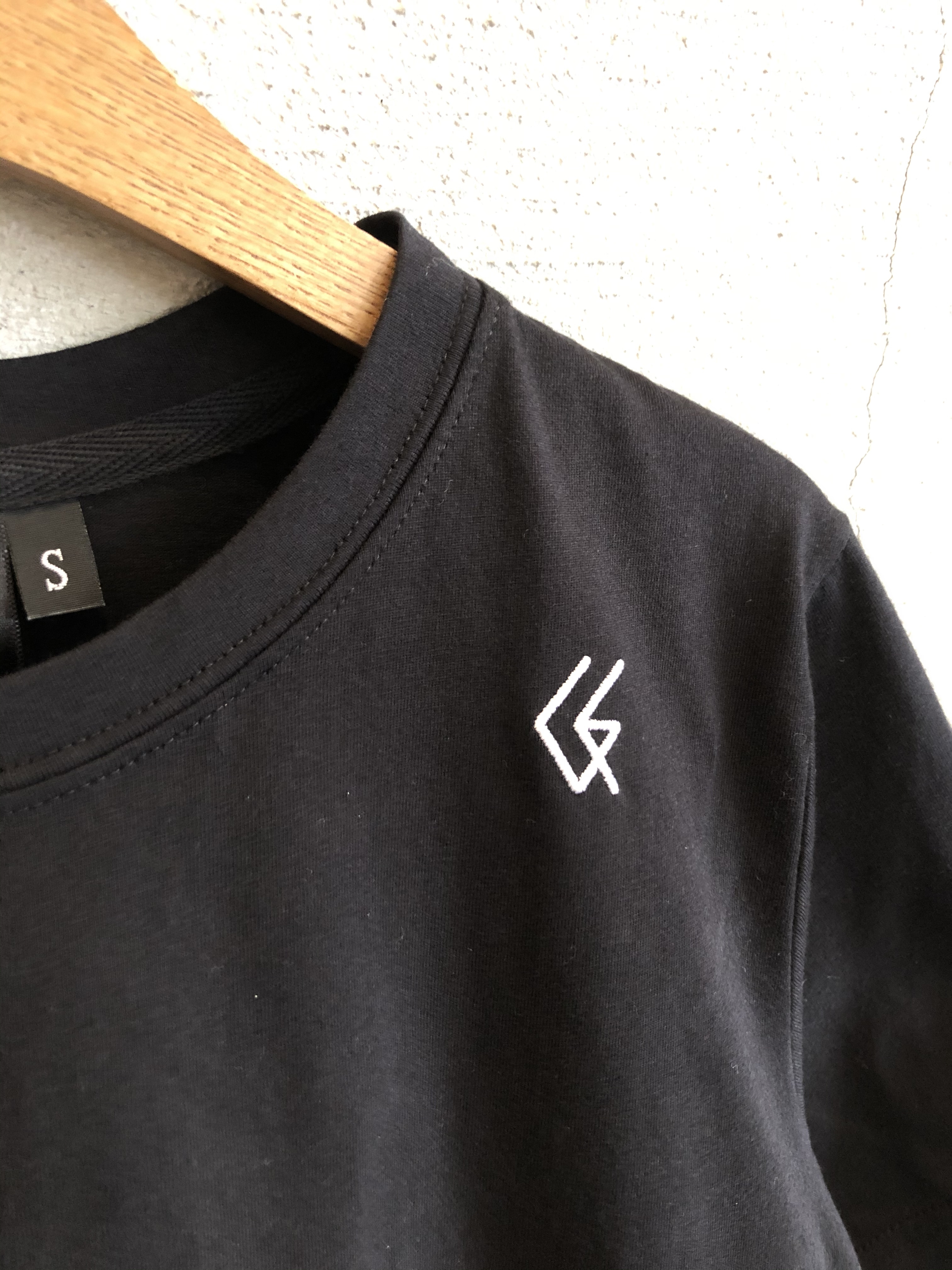 GE「LOGO刺繡棉質短袖上衣」 黑色