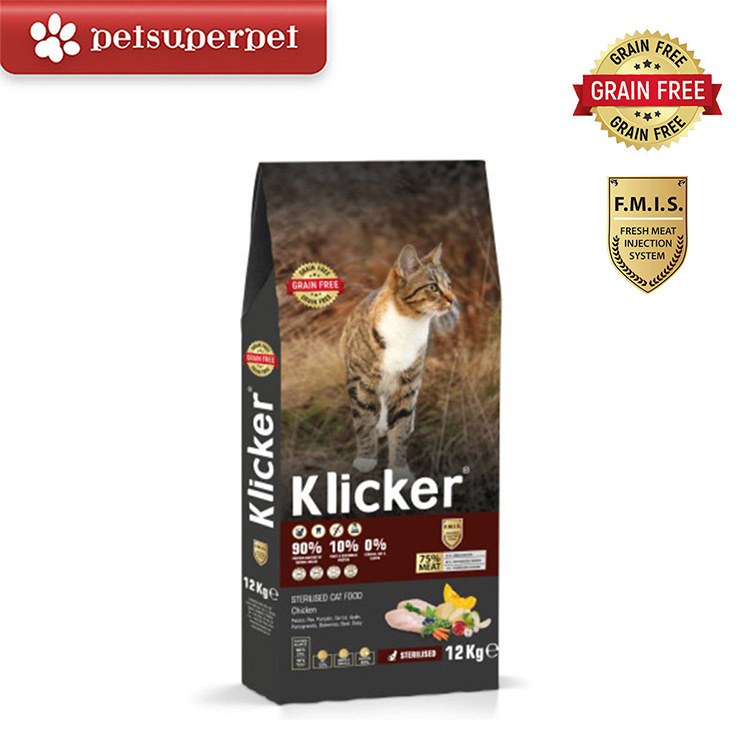 【原裝進口】Klicker 土耳其 絕育貓配方 雞肉 成貓糧 (無穀物)  12kg ＊＊＊【食用期限：08/07/2026】＊＊＊